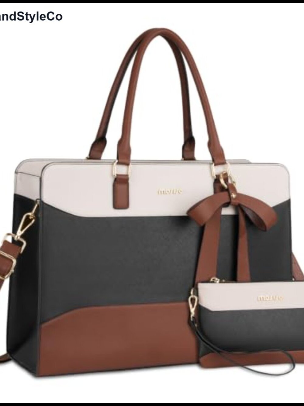PU Leather Laptop Tote Bag for Women 17.3 inch Shoulder Bag